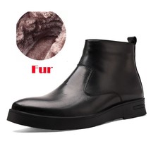 Plus Size Boots Men Natural Leather Winter Boots Top Quality Waterproof Autumn W - £84.68 GBP