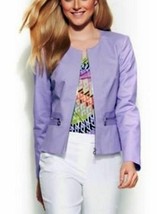 NWT Calvin Klein Purple Iris Petite Zip-Front Long Sleeve Jacket MSRP $129 - $30.81