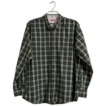 Wrangler Shirt Mens XL Green Plaid Long Sleeve Wrinkle Resist Premium Adult - £9.85 GBP