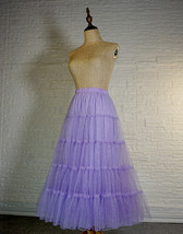 Light-purple Tiered Tulle Maxi Skirt Outfit Women Plus Size Sparkle Tulle Skirt image 4