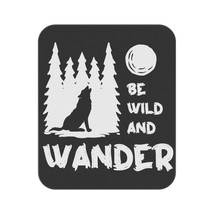 Be Wild and Wander Wolf Print Personalized Picnic Blanket – Black and Wh... - £49.22 GBP