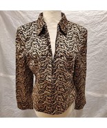 Vintage Town &amp; Travel Women&#39;s Gold Zebra Pattern Jacket, Size 10 - £35.03 GBP