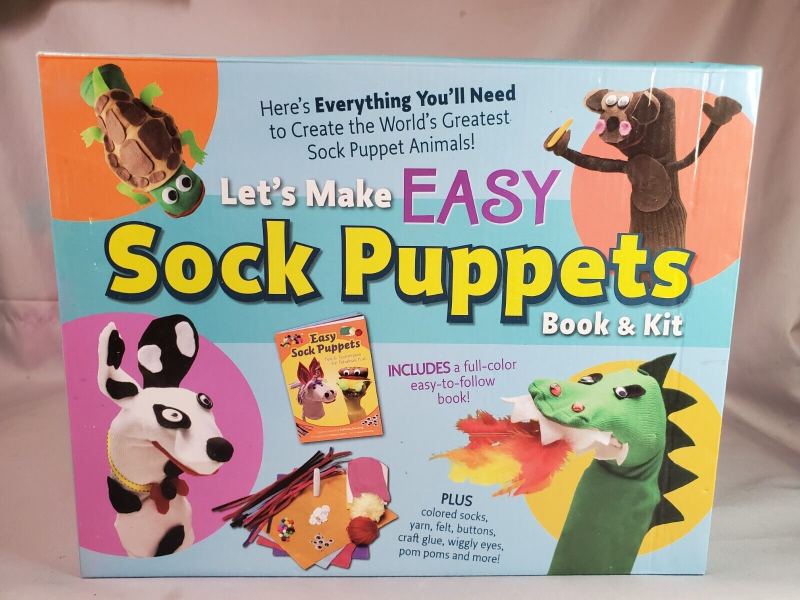 Primary image for Let's Make Easy Sock Puppets Book & Kit Craft Hobby Art Kids Activity Fun DIY
