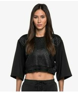 $228 KORAL Activewear Piper Armour Crop Top Drawcord Black *Sample* - $144.03 CAD