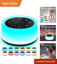 Elegant Sound Machine with 30 Relaxing Sounds &amp; 12 Color Night Light in ... - $44.50