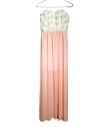 Style Rack Boutique Long Strapless Evening Dress Peach W/Ivory Top Sz La... - $371.81 MXN