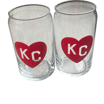 Made In Kc X Charlie Hustle Kc Heart Beer Can Glass: Red Set Of 2 New No Package - £18.38 GBP