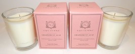 Lovely Nib Pair Of Aquiesse Soy Grapefruit Acai Luxury Scented 6.5 Oz Candles - £40.71 GBP