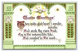 Easter Greetings Lord Has Risen Hymn Dove Gilt Raphael Tuck DB Postcard R26 - £2.25 GBP