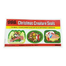Vintage EUREKA Creature Animal Greetings CHRISTMAS SEALS STICKERS 36 In ... - $559.19 MXN