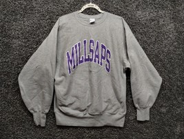 Vintage Champion Reverse Weave Millsaps College Sweatshirt XL Gray Pullover - $55.72