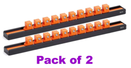 Pack 2 Hyper Tough 1/2-INCH Drive Socket Holder Aluminum Rail Holds 10 Sockets - $15.83