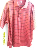 Men&#39;s Shirt PGA Tour Short Sleeve Polo Maroon Strip Size XL - £12.54 GBP