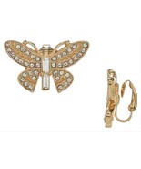 Kenneth J Lane Yellow Crystal 22k Gold-Plated Butterfly Stud Clip Earrings - £39.34 GBP