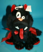 Hug & Luv Halloween Vampire Cat Bat 10"  Black Plush Silly Eye Stuffed Soft Toy - $10.70