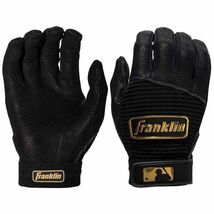 Franklin Pro Classic Gold Batting Gloves Youth Large MLB Cabretta Black - $31.99