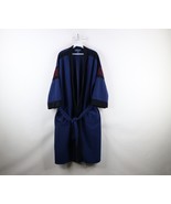 Vtg 90s Streetwear Mens OSFA Color Block Belted Velour Bath Robe Smoker ... - $83.35 CAD