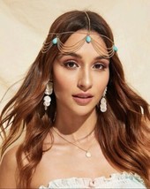 Festival Hippy Boho Indian Headpiece Hair chain Jewellery Head Chain - £9.50 GBP