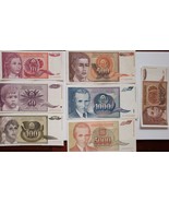 Banknotes of the Yugoslav dinar: 10, 50 100 500 1000 5000 10000 - £3.89 GBP