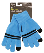 Nike Youth Boy&#39;s L/XL Blue Stretch Knit Grip Gloves - $19.79