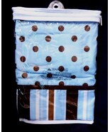 Trend Lab Tab Top Window Valance  53 x 15  Blue Brown Polka Dots Stripes - $26.82 CAD