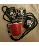 Lot Of 4 Shot Glasses Glass Plastic Lanyard Skull Red Solo Cup Cape Cod ... - $15.00