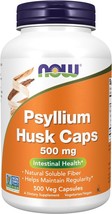 NOW Supplements, Psyllium Husk Caps 500 mg, Non-GMO Project Verified, Natural So - £25.57 GBP