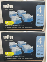 2x Braun Cleaning Cartridges 8 Pack Clean &amp; Renew Refill Cartridges Lemo... - £39.56 GBP