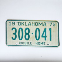1975 United States Oklahoma Base Mobile Home License Plate 308-041 - £14.76 GBP