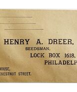 1850s Henry Dreer Seed Pioneer Mail Order Envelope Victorian Agriculture... - $176.57 CAD