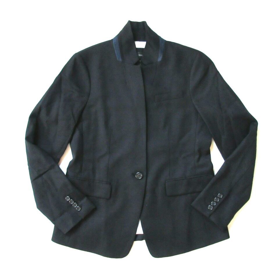 Primary image for NWT J.Crew Regent Blazer in Black Wool Flannel Single Button Jacket 0 $198
