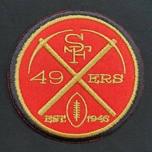 San Francisco 49ers 5" NFL Retro Super Bowl Football Embroidered Iron On Patch - £12.58 GBP