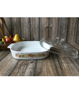 VTG Corning Ware SPICE OF LIFE Le Romarin A-10-B Casserole Dish W/Pyrex Lid - £25.54 GBP