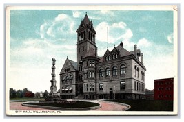 City Hall Building Williamsport Pennsylvania PA WB Postcard R16 - £2.25 GBP