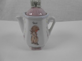 Vintage Precious Moments 1995 Teapot Shape Spice Jar Enesco BASIL  4&quot; - £6.04 GBP