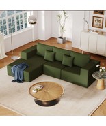 Green Corduroy L-Shape Sectional Sofa with Chaise - $15,734.01 MXN