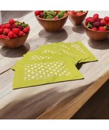 Vintage Set 6 Appliqué Cutwork Linen Placemats- Cut Out Lace- Lime Green... - €28,43 EUR