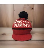 Texas Longhorns Hook Em Horns Beanie Hat With Brim &amp; Pom Pom Black Red NCAA - £18.40 GBP