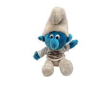 Vintage 1980&#39;s Smurfs Plush Roller Smurf 11&quot; Retro 80&#39;s Smurfs Stuffed Animals - £7.00 GBP