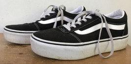 Vans Off The Wall Black Suede Leather Low Top Platform Sneakers Womens 8... - $36.99