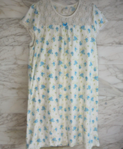 Vtg Lati Fashion Intimates Womens XL White Blue Polyester Lace Nightgown... - $11.79