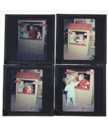 4 Diff 1950 Girls Playing Storefront House Glass Plate Photo Slide Magic... - £21.29 GBP
