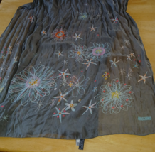 MOSCHINO LARIOSETA GRAY FLORAL SILK SCARF MADE IN ITALY-66&quot;x26&quot;-GENTLY WORN - $48.00
