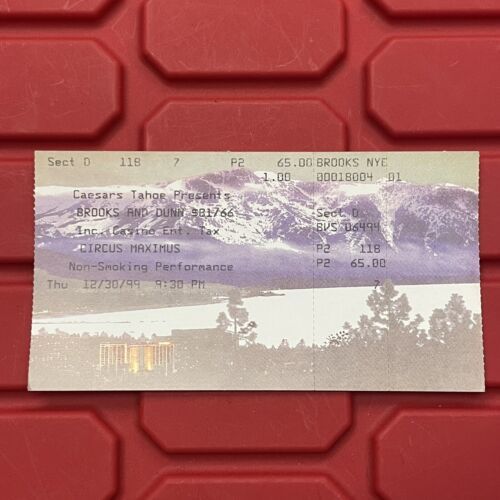 Brooks And Dunn Caesars Circus Maximus Tahoe Concert Ticket Stub Decembe... - $8.99