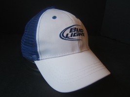 Bud Light Snapback Trucker Hat Budweiser Beer Blue White Cap - £12.24 GBP