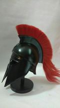 Medieval Greek Corinthian Helmet with Thick Red Plume ~ Roman Spartan Armor Helm - £87.49 GBP