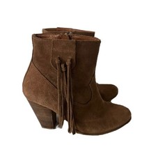Anthroplogie Womens Shoes HOWSTY Marci Brown Western Fringe Ankle Boot S... - £29.91 GBP