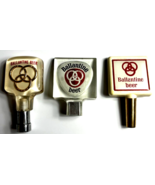 Set of 3 Vintage Ballantine Short Beer Taps Acrylic &amp; Metal Knob Handle ... - £38.93 GBP