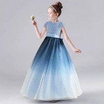 Sequins Flower Girl Dresses Junior Bridesmaid Tulle Girls Birthday Party Pageant - £126.58 GBP