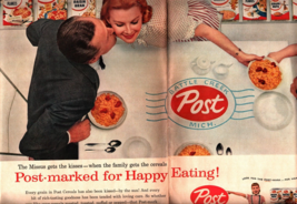 1956 Post Cereal 2-Page Print Ad, Happy Eating nostalgic b3 - $25.98